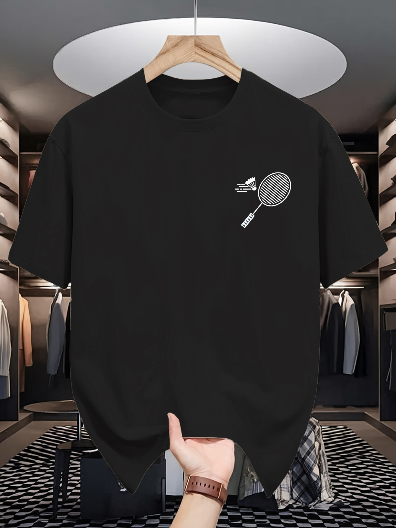 Mens Crew Neck T Shirt Minimal - đánh giá và giá Badminton Shuttlecock