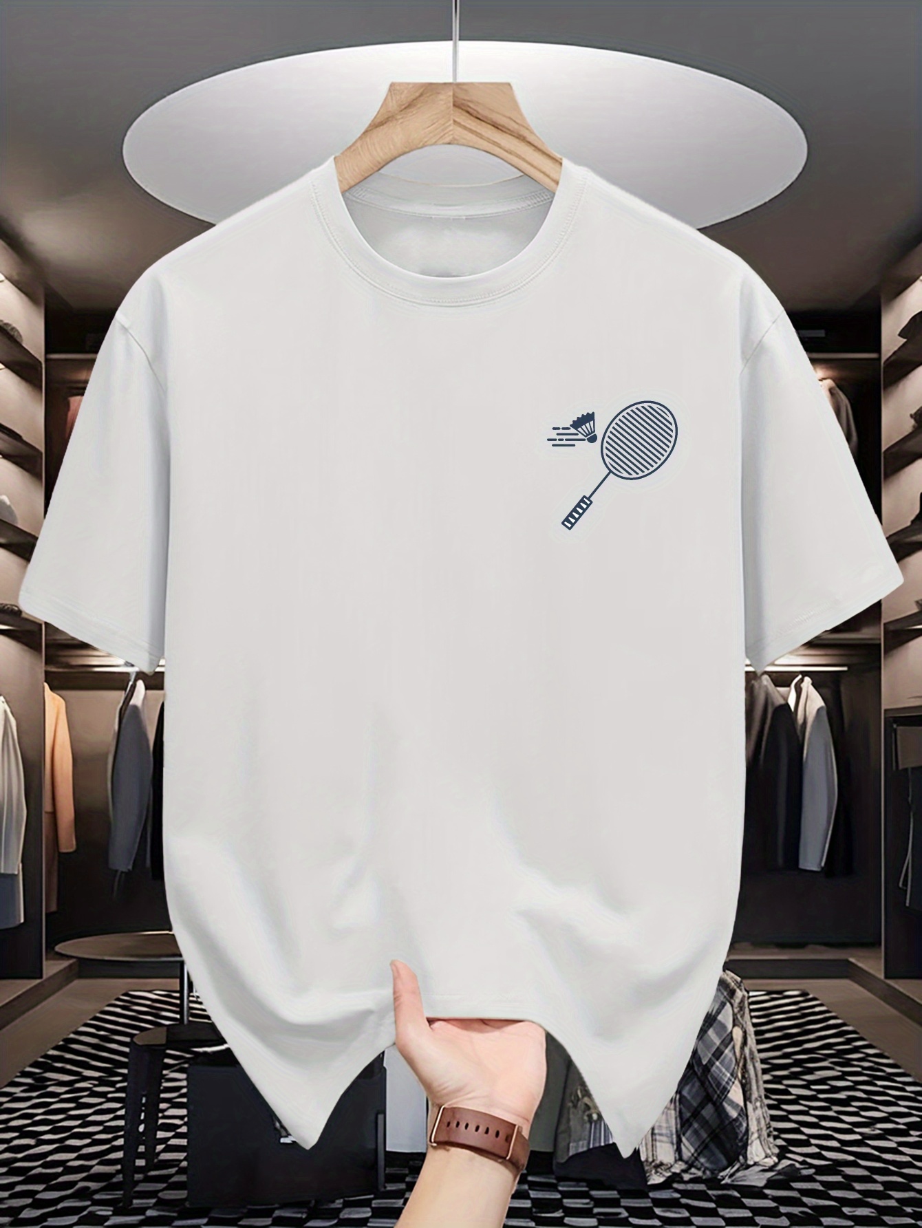 Mens Crew Neck T Shirt Minimal - đánh giá và giá Badminton Shuttlecock